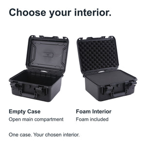 Open black FR2 Empty Case and Foam Interior options displayed side by side.