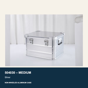 504030 medium silver non-wheeled aluminum case