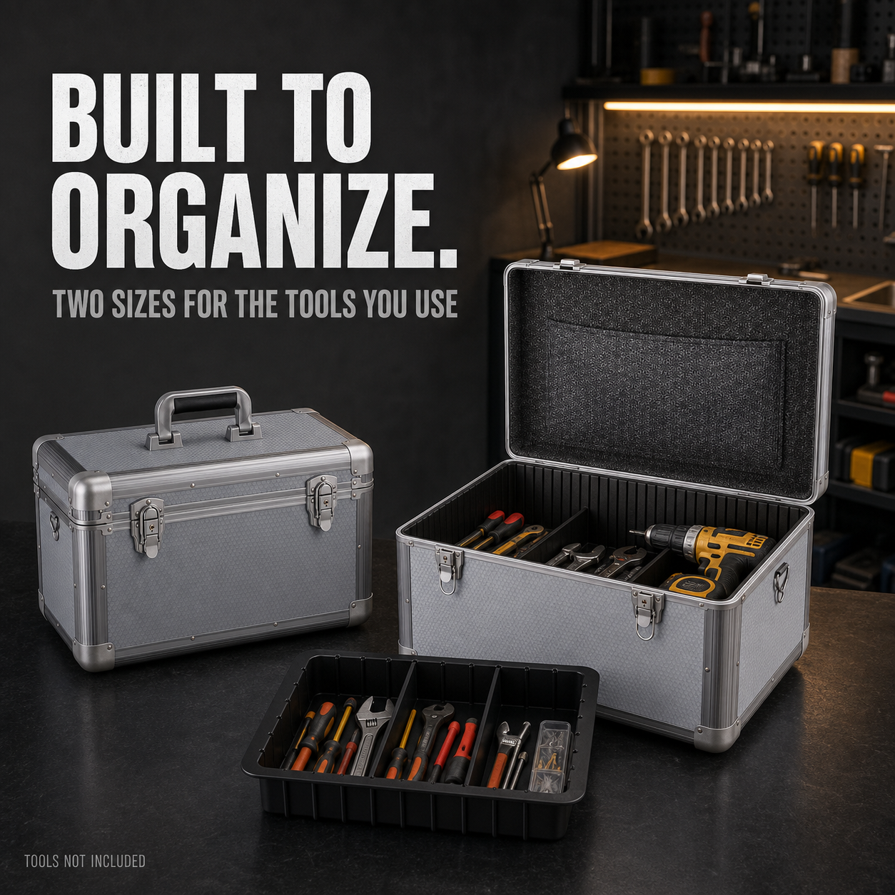 ALUBOX Portable Aluminum Tool Storage Case with Removable Dividers