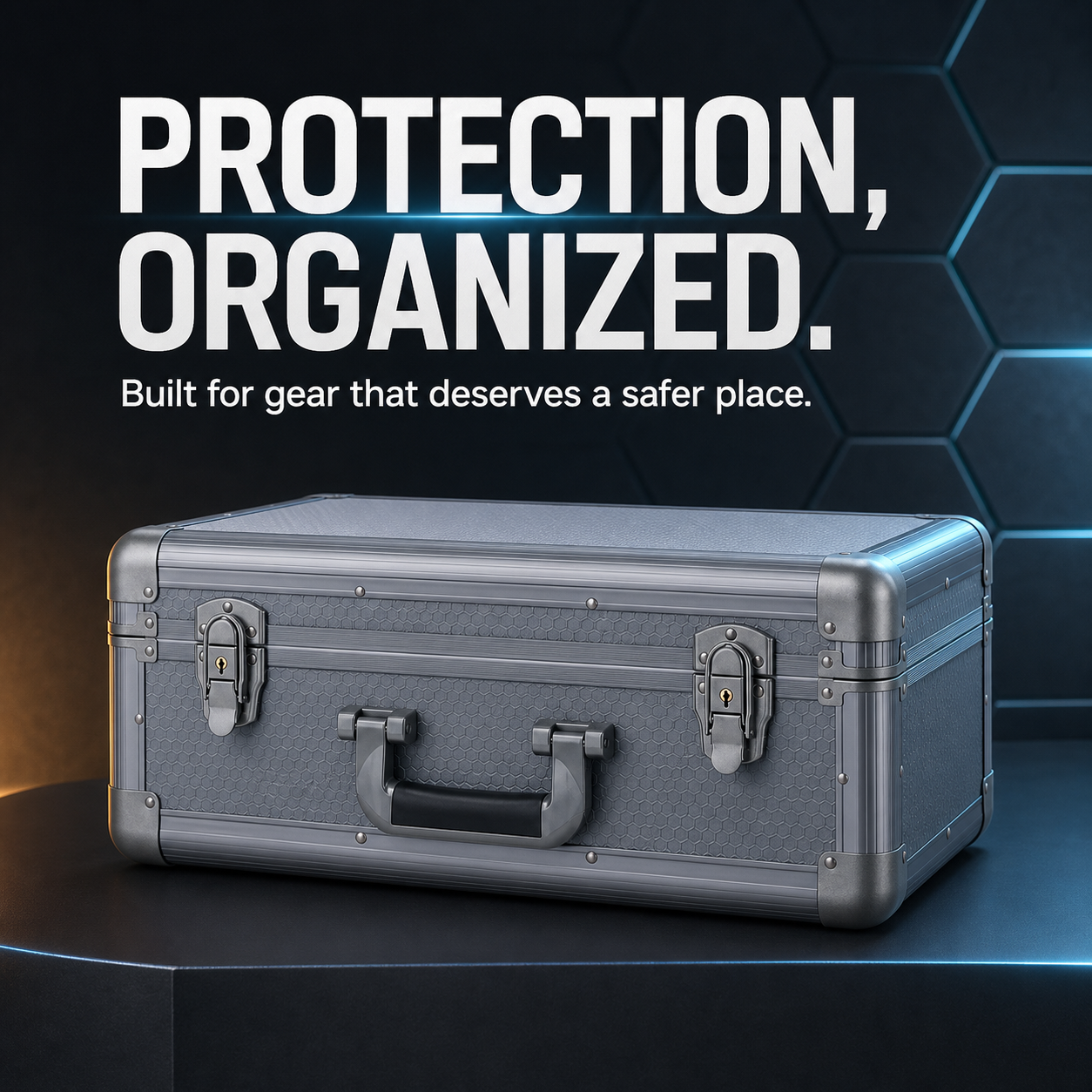 ALUBOX 3455-BC Silver Gray Hard Equipment Carrying Case