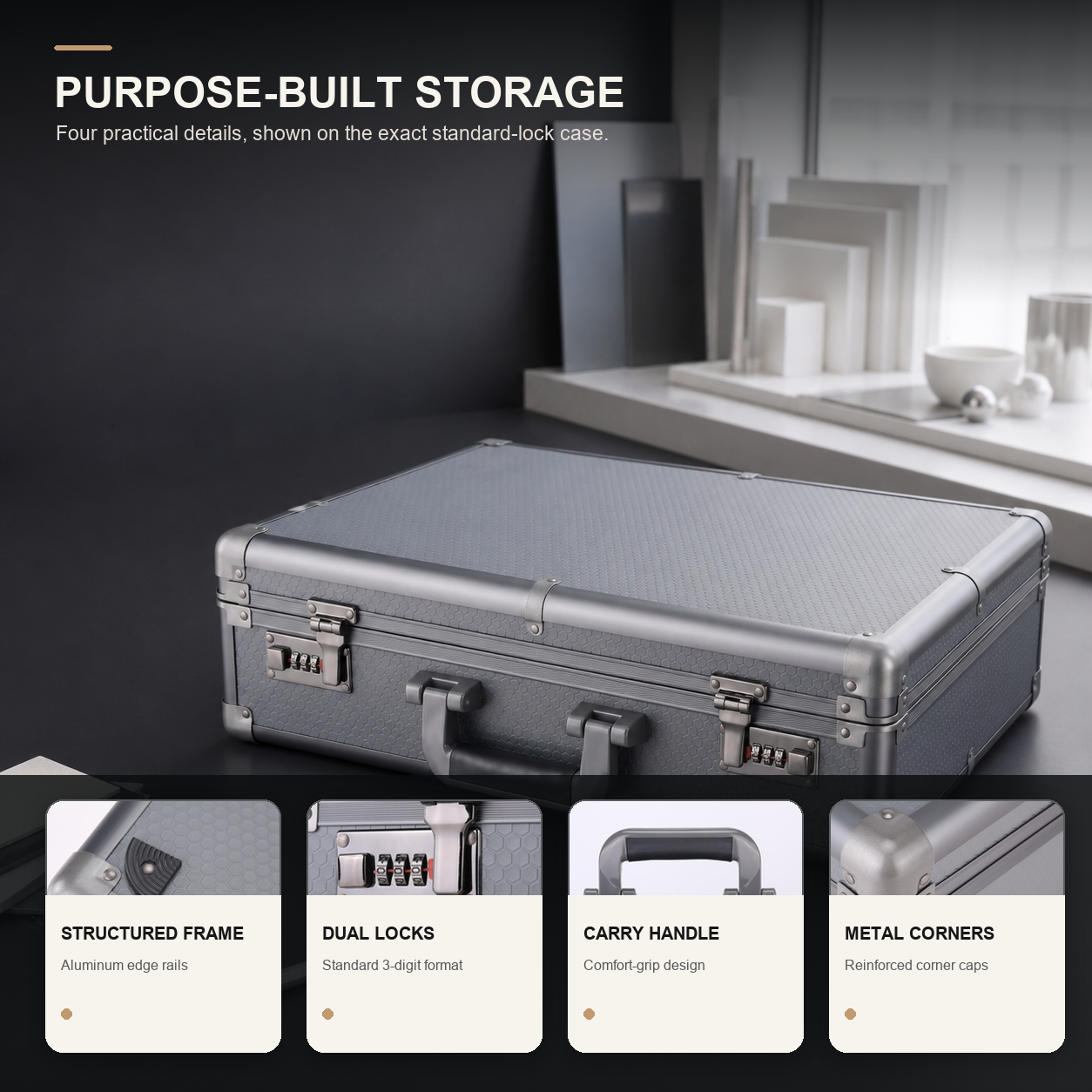 4800 Aluminum-Framed Lockable Equipment Case with Optional Foam