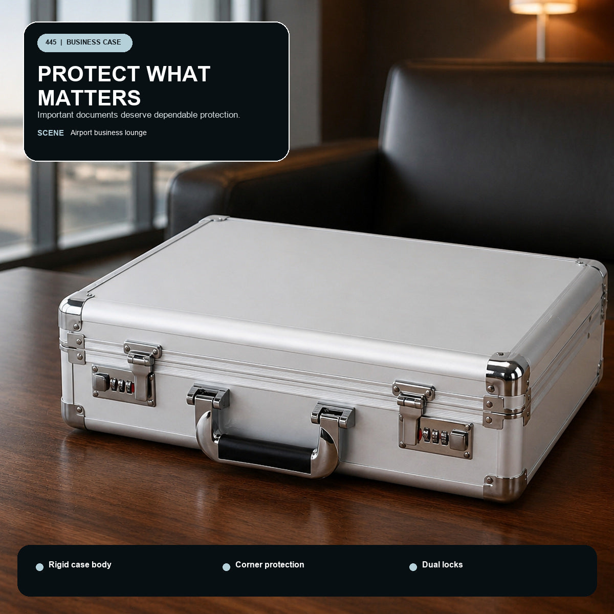 ALUBOX Aluminum Business Laptop Briefcase, Hand Carry Password Lock Attache Case
