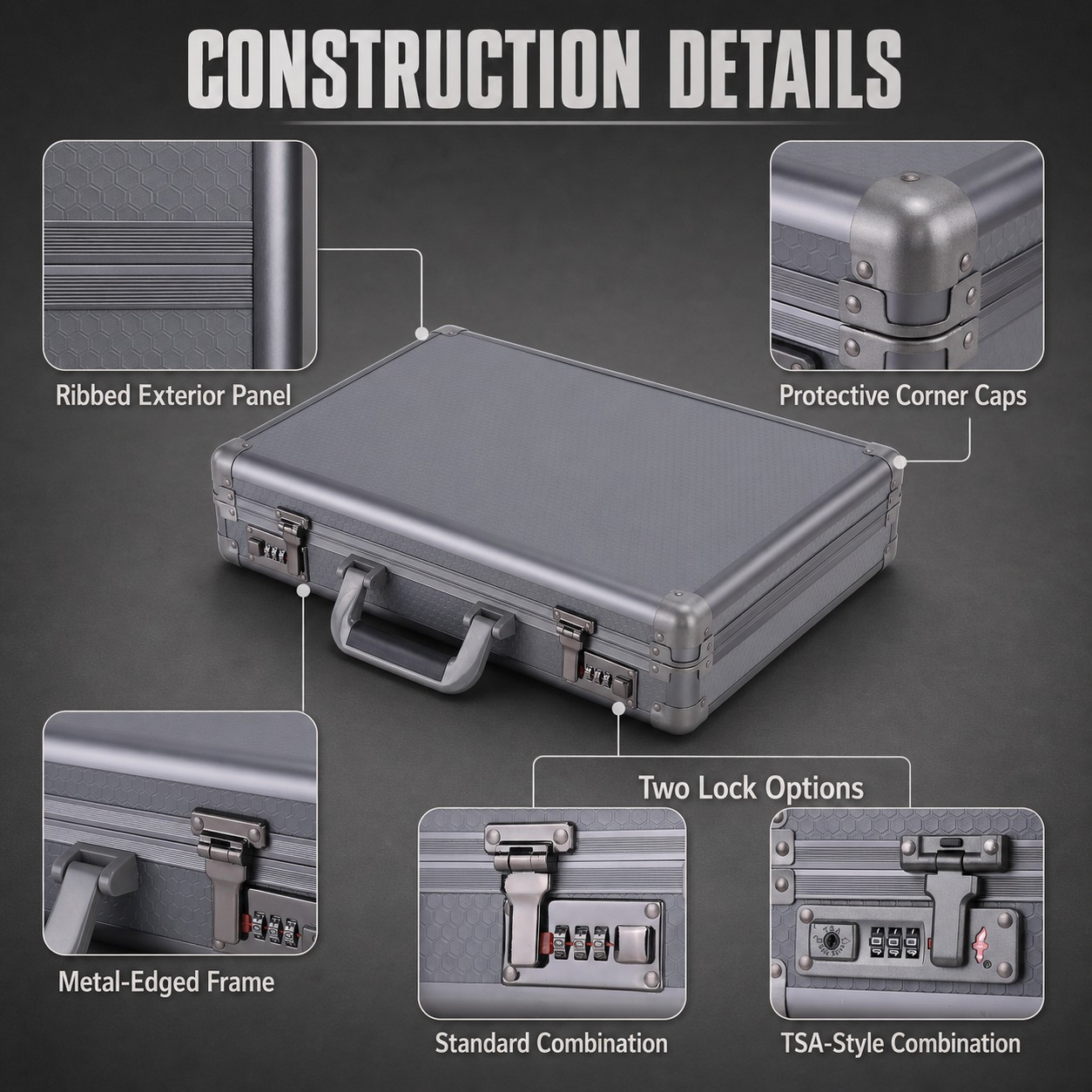 450LP Lockable 15–16 Inch Laptop & Document Case with Optional Grid Foam