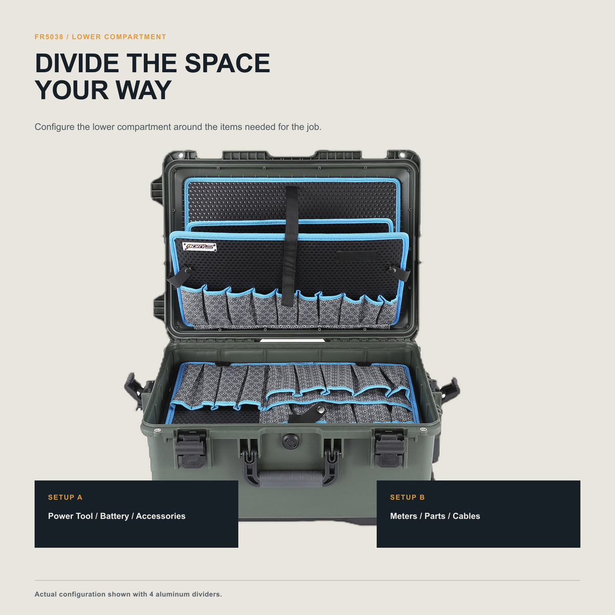 ALUBOX FR5038 aluminum divider lower compartment