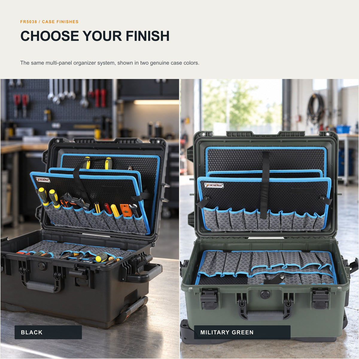 ALUBOX FR5038 black and military green finishes