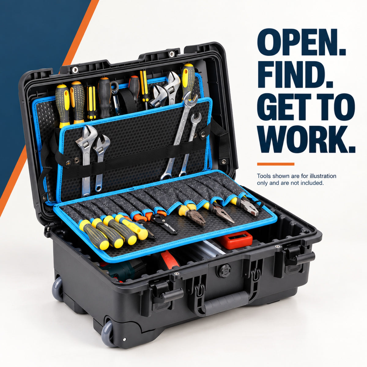 ALUBOX FR1 Field Service Rolling Tool Case with Panels & Dividers