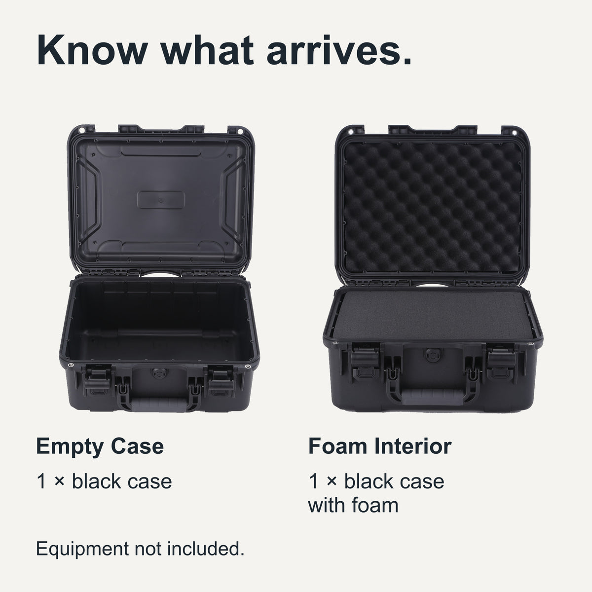 One black FR2 case supplied in the selected Empty Case or Foam Interior configuration.