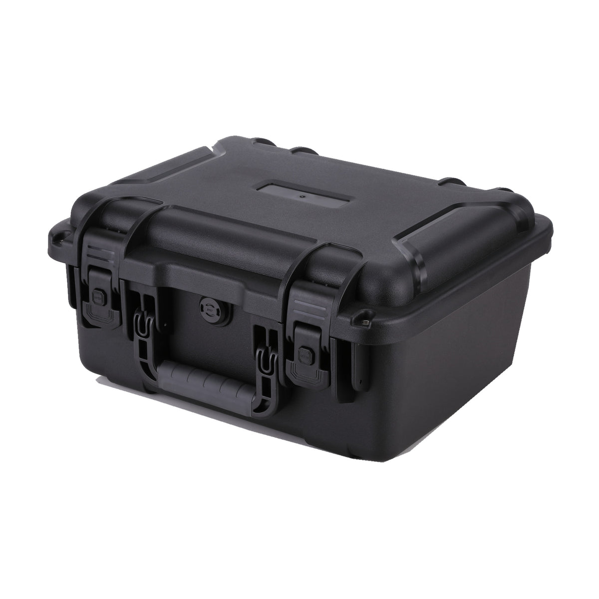 Closed black ALUBOX FR2 PP equipment case on a white background.