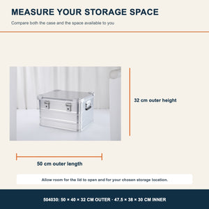 5040 aluminum tool storage case dimensions