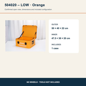 504020 low orange open aluminum case dimensions