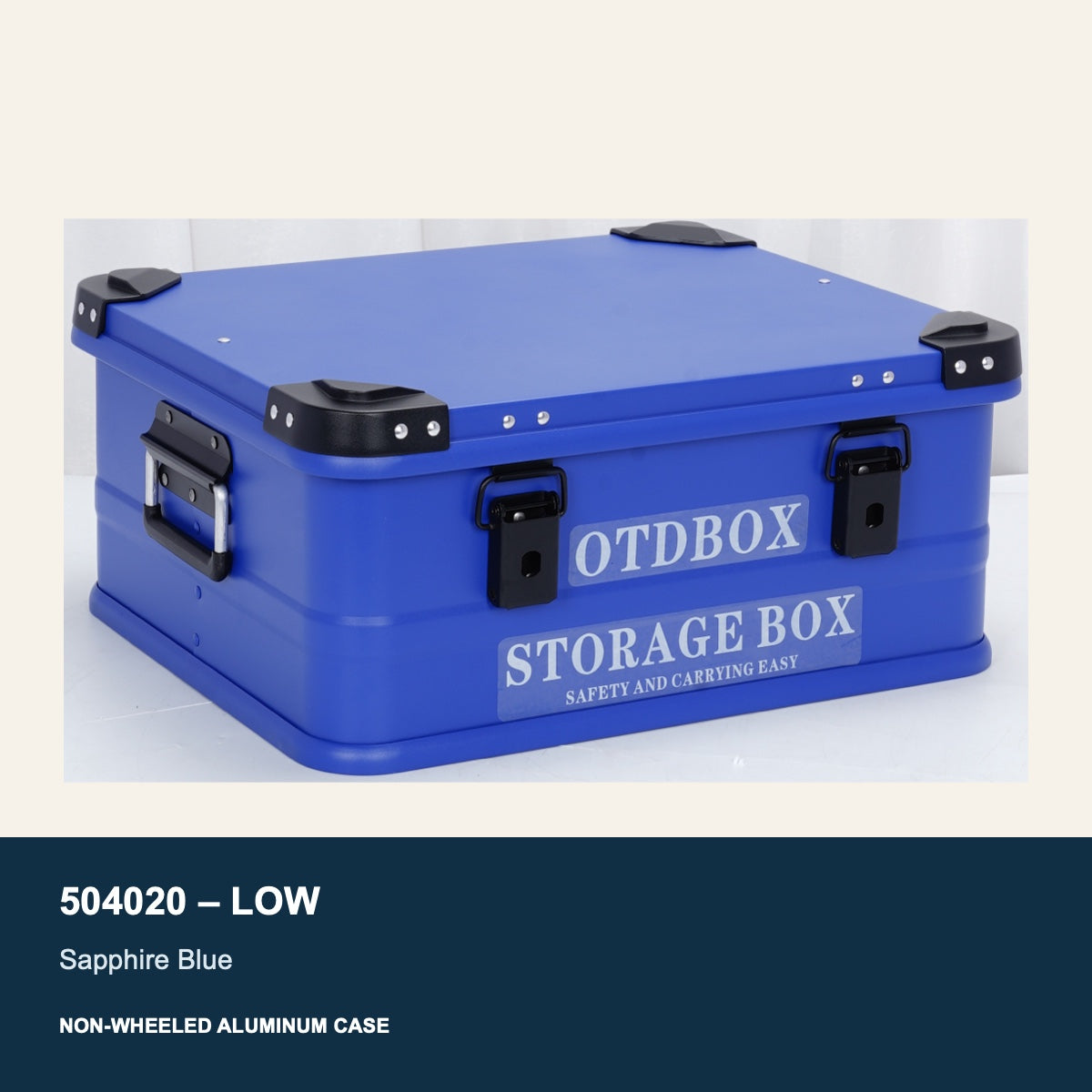 504020 low sapphire blue non-wheeled aluminum case