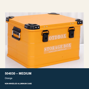 504030 medium orange non-wheeled aluminum case