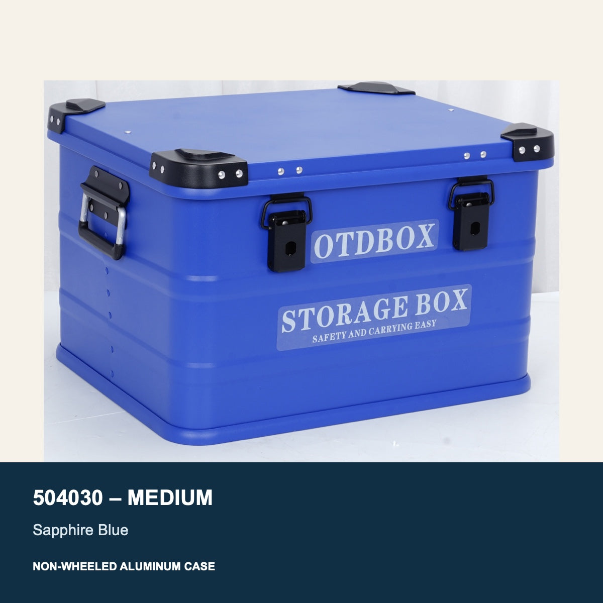504030 medium sapphire blue non-wheeled aluminum case