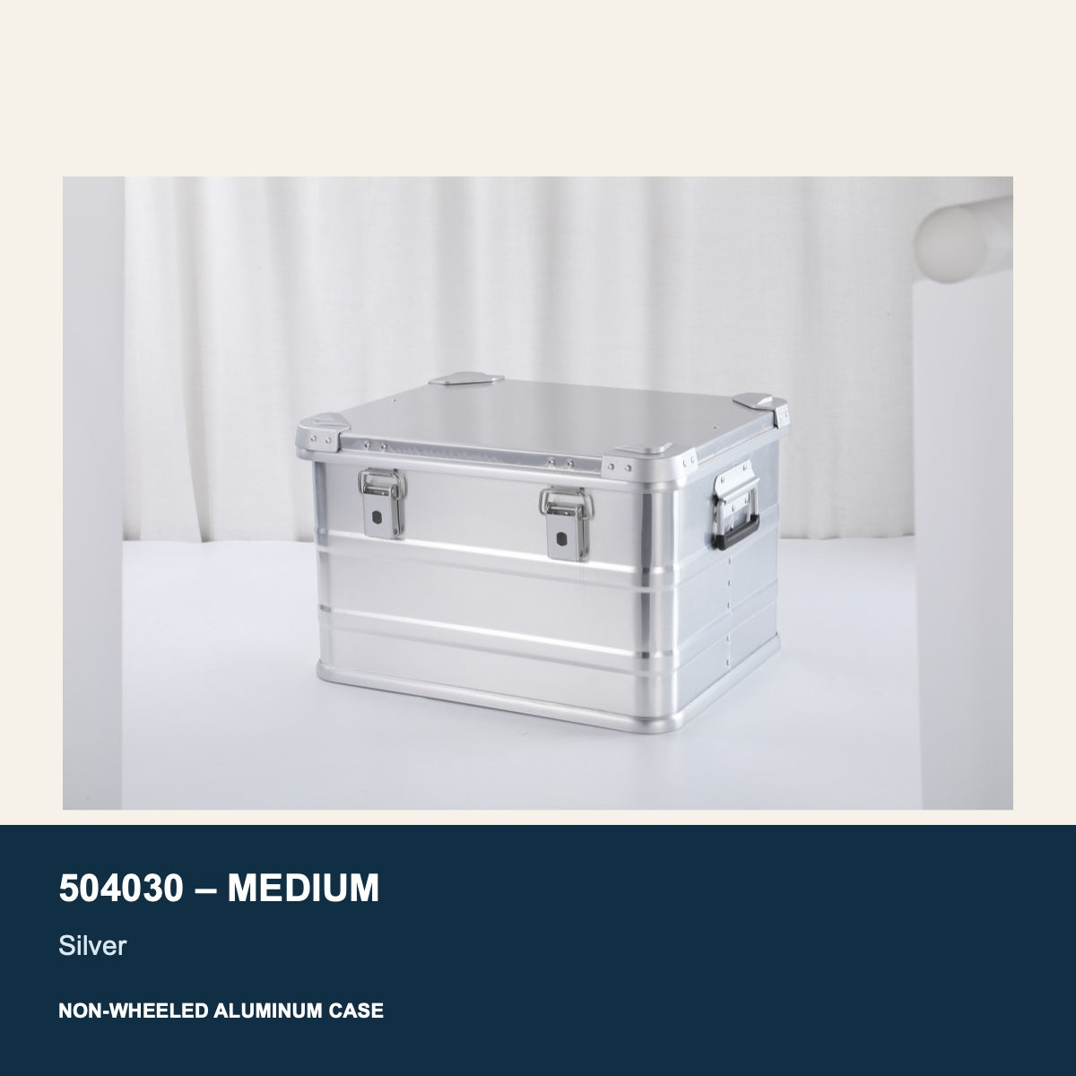 504030 medium silver non-wheeled aluminum case