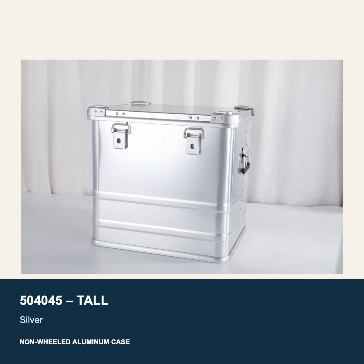 504045 tall silver non-wheeled aluminum case