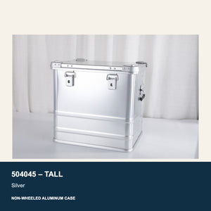 504045 tall silver non-wheeled aluminum case
